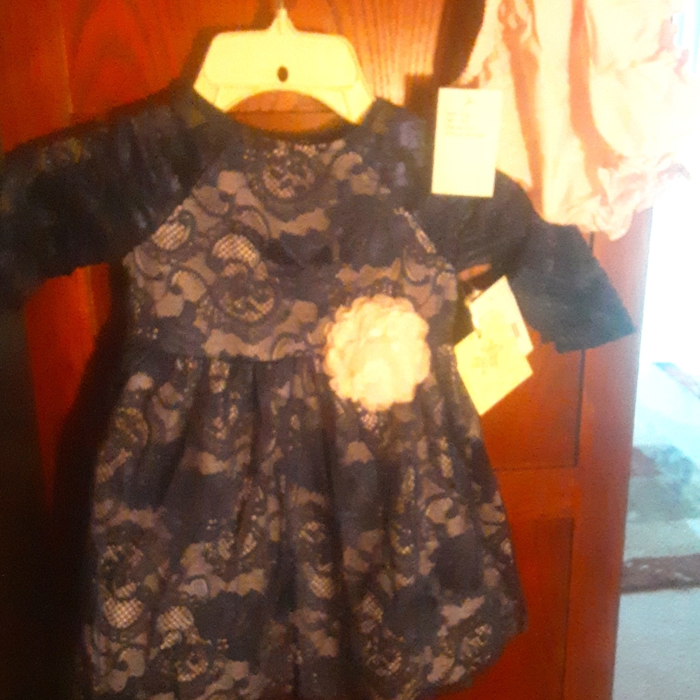 Lauren Ashley toddler 2 pc. Lace set size 24 months  blue